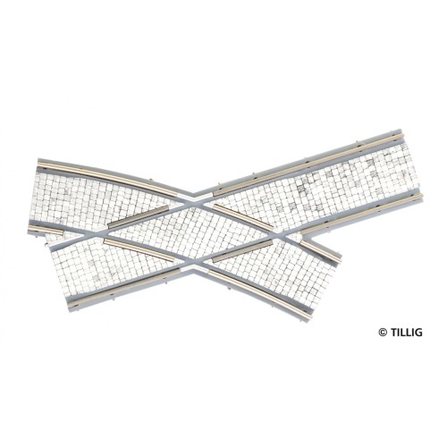Tillig AKTION 87663 - Straßenbahn BKL Bogenkreuzung links einspurig - Pflastersteinstruktur